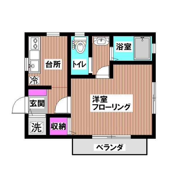 メゾンオリーブ(1K/2階)の間取り写真