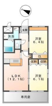 サームヴィレッジ(2LDK/1階)の間取り写真