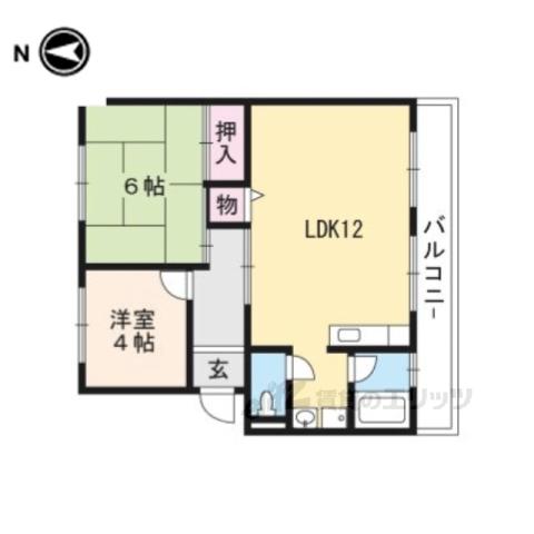 南井ハイツ(2LDK/3階)の間取り写真