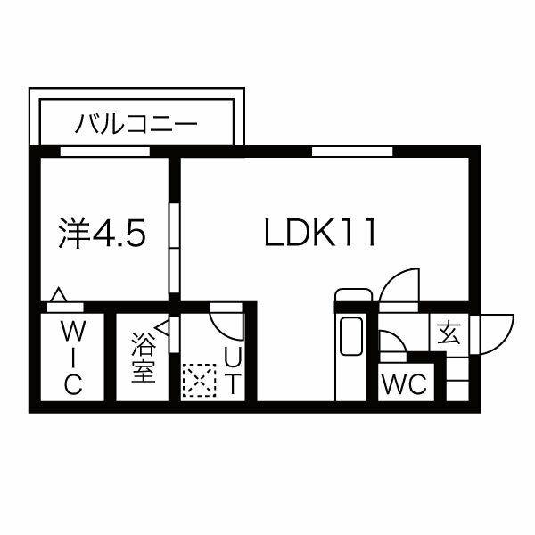 クレステージヒルズ(1LDK/4階)の間取り写真