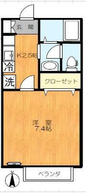 アート・フル新宿柏木(1K/2階)の間取り写真