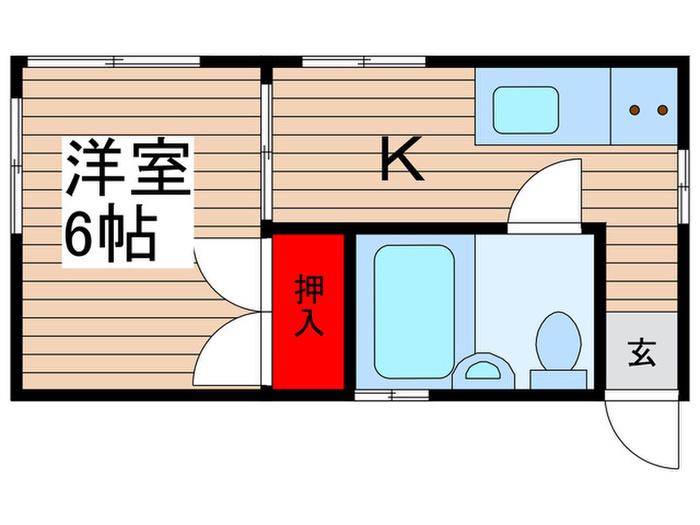 カーサTIKI幕張(1K/1階)の間取り写真