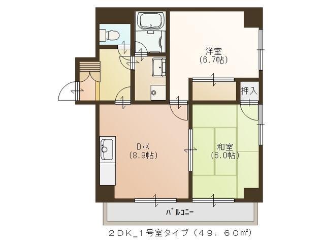 KS宮城野(2DK/3階)の間取り写真