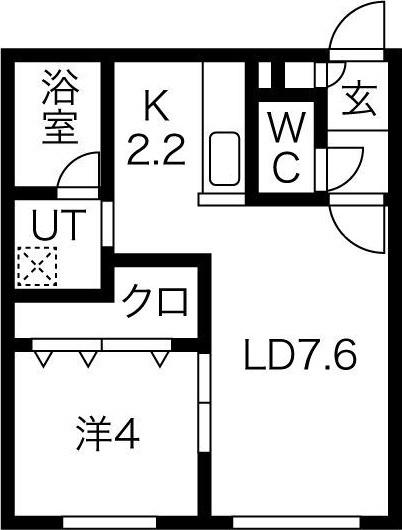 CHAMBRE宮の沢(1LDK/2階)の間取り写真