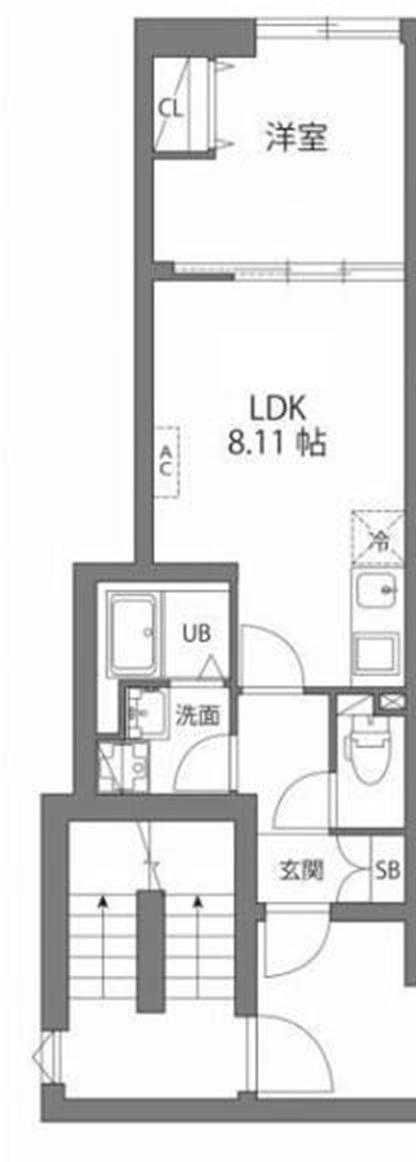 ルネコート大鳥居(1LDK/2階)の間取り写真