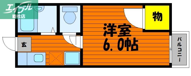 サンライズ(1K/2階)の間取り写真