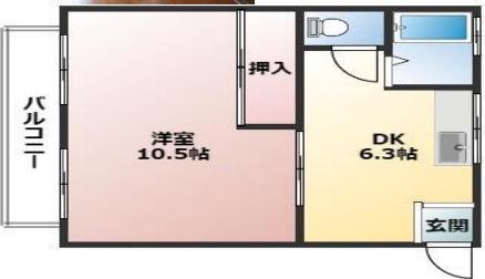 恵ハイツ(1K/2階)の間取り写真