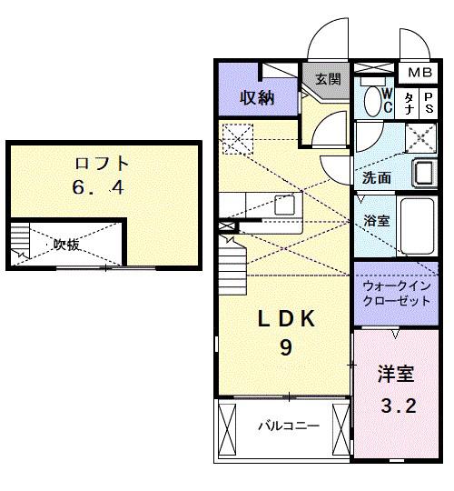 南海泉北線 深井駅 徒歩19分 2階建 築16年(1LDK/2階)の間取り写真