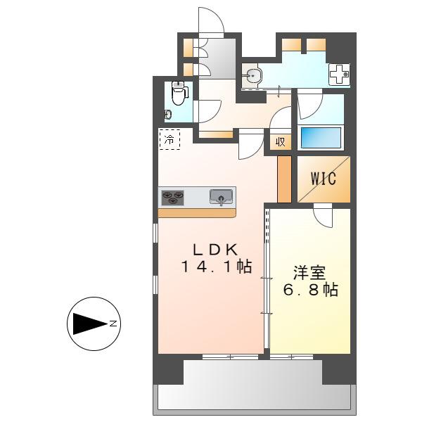 GRAND ESPOIR 東桜(1LDK/13階)の間取り写真