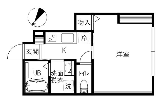 INTEGRAL二十人坂(1K/1階)の間取り写真