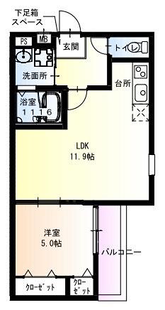 フジパレス服部西町II番館(1LDK/3階)の間取り写真