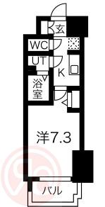 ララプレイス大阪福島プレッソ(1K/12階)の間取り写真