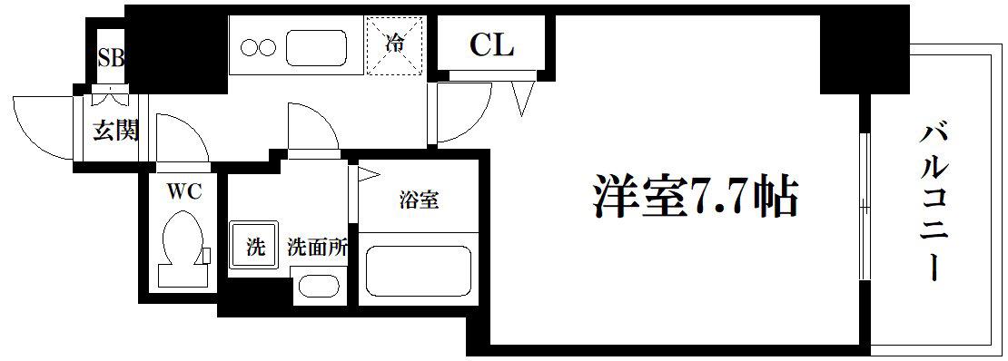 エグゼ堺筋本町(1K/8階)の間取り写真