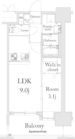 新品きマンション薬院11(1LDK/7階)の間取り写真