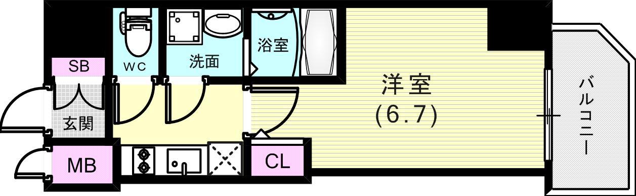 ファーストフィオーレ神戸駅前(1K/15階)の間取り写真