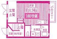 OURSTYLEAPARTMENT(ワンルーム/1階)の間取り写真