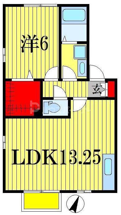 トップVII(1LDK/2階)の間取り写真
