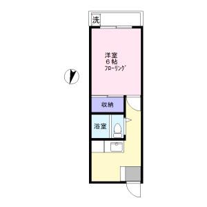磯川ハイツ(1K/3階)の間取り写真