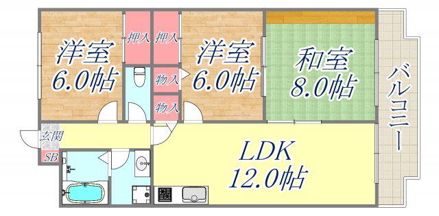 CASA IKUMATA Ⅱ(3LDK/4階)の間取り写真