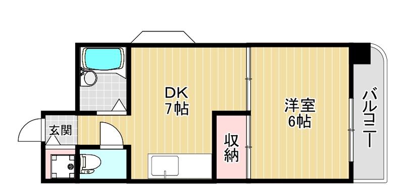 PALMIZIO鶴橋(1DK/6階)の間取り写真