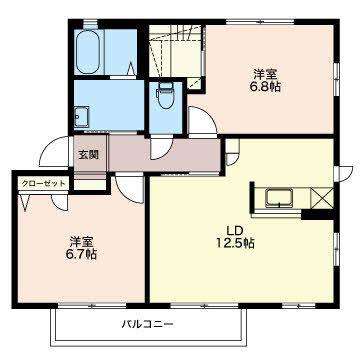 MASTTOWN出川(2LDK/1階)の間取り写真