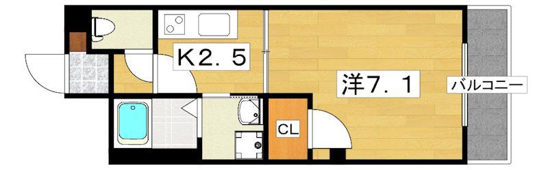 アルファークラージュI・II(1K/3階)の間取り写真