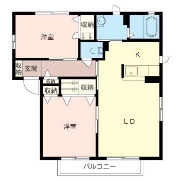 シャーメゾン MKO(2LDK/1階)の間取り写真