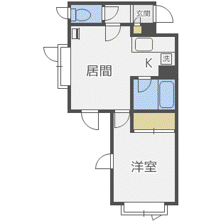 麻生ハイツ(1LDK/3階)の間取り写真