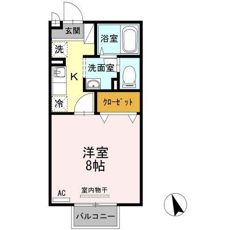 セジュール 久松台(1K/2階)の間取り写真