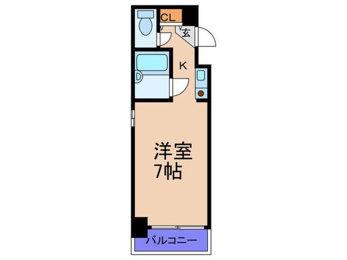 FUSION山秀(1K/6階)の間取り写真