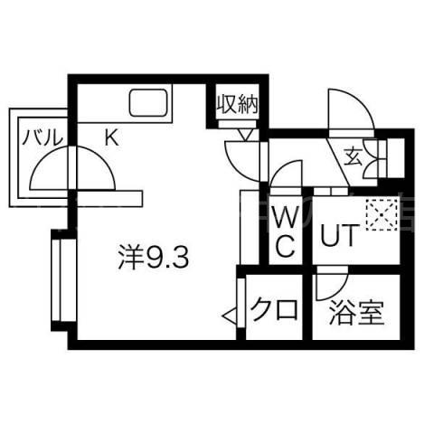 AUBE(1K/3階)の間取り写真