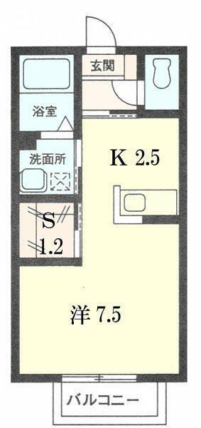 パルフラッツ沙羅(1K/1階)の間取り写真