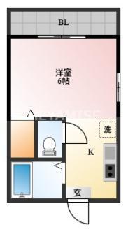 アバンセこおろぎ(ワンルーム/4階)の間取り写真