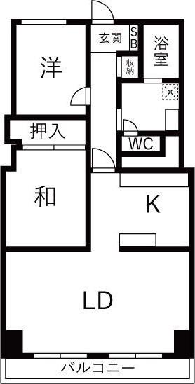 パシフィック南3条(2LDK/13階)の間取り写真