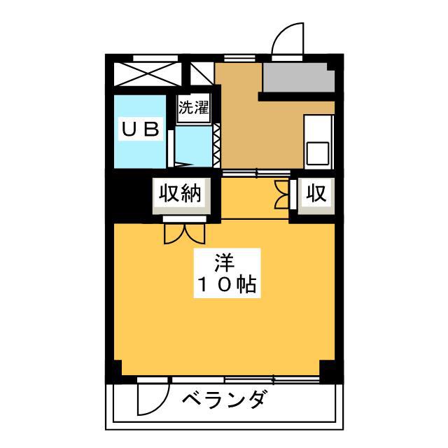境川マンション(1K/3階)の間取り写真