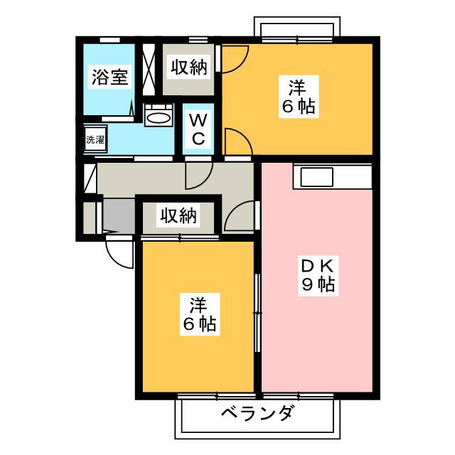 ガーデンヒルズ穂積 B(2DK/2階)の間取り写真