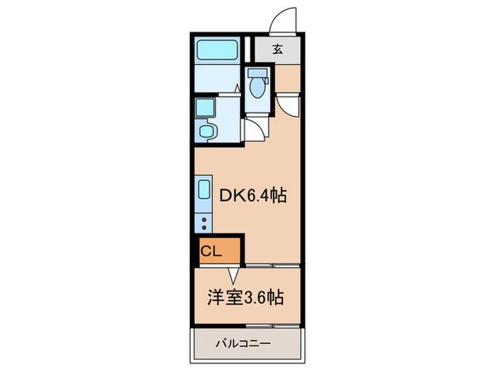 COCON GRANDJOUR尼崎市水堂町(1DK/3階)の間取り写真