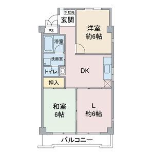 アメニティ大善(3DK/1階)の間取り写真