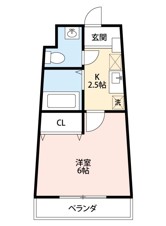 セラヴィ坂崎(1K/9階)の間取り写真