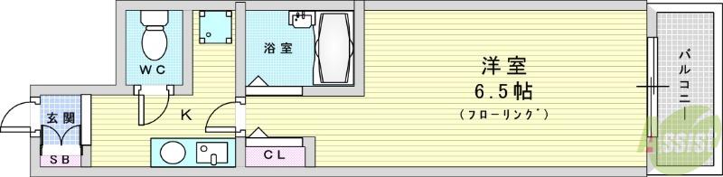 サンメゾン吹田(1K/3階)の間取り写真