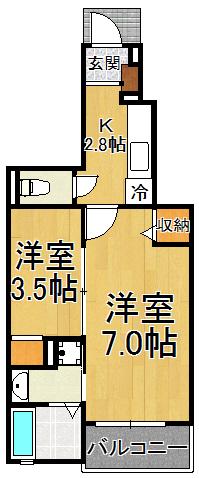 JR福知山線 伊丹駅(JR) 徒歩10分 3階建 築15年(1SK/1階)の間取り写真