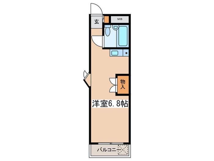 TMハイツ(ワンルーム/1階)の間取り写真
