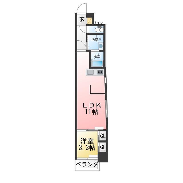 ライフモリ20号館(1LDK/5階)の間取り写真