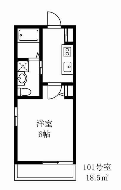 コーポ杉本(1K/1階)の間取り写真