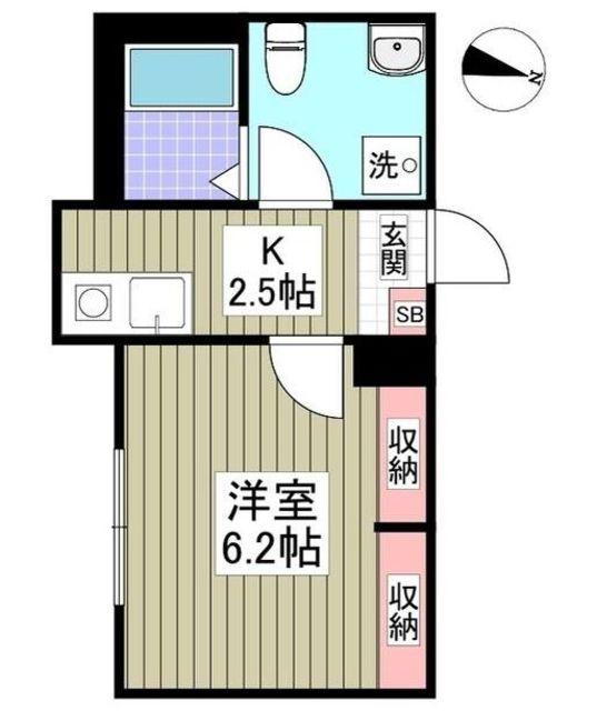 春の陽のアリア(1K/1階)の間取り写真