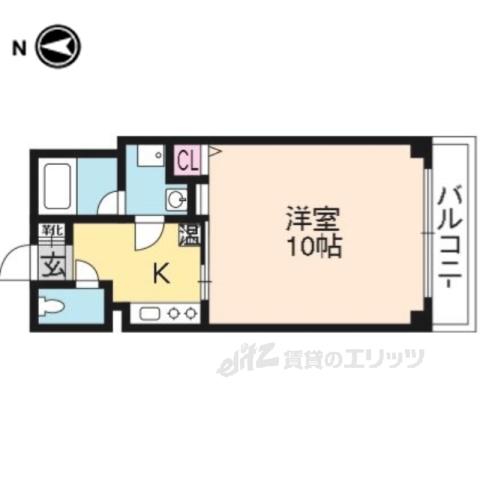 ソレイユ京衣笠(1K/2階)の間取り写真