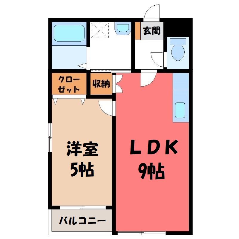GARDEN MIYAKO II(1LDK/1階)の間取り写真