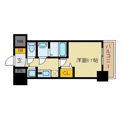 プレサンス新大阪ザシティ(1K/8階)の間取り写真