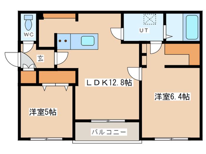 FELIZ SARA(2LDK/2階)の間取り写真
