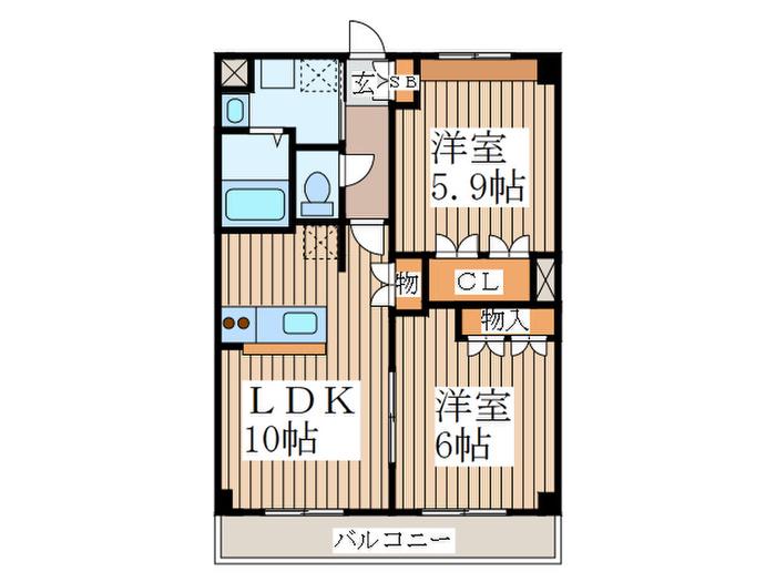 HIMMEL BLA(2LDK/3階)の間取り写真